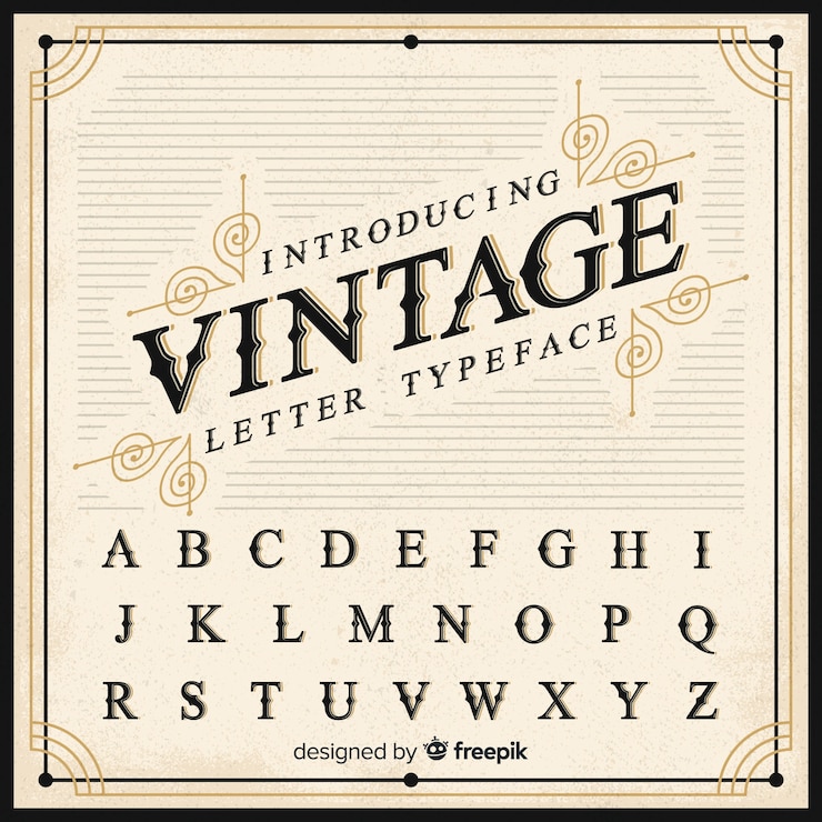 Gratis Vector vintage alfabet