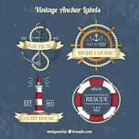 Gratis vector vintage ankerlabel collectie