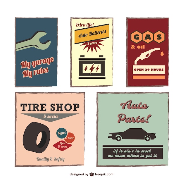 Gratis vector vintage auto emblemen vector set