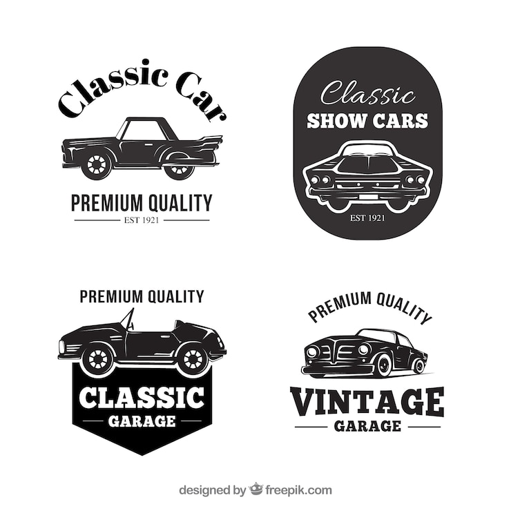 Gratis Vector vintage auto logo-collectie