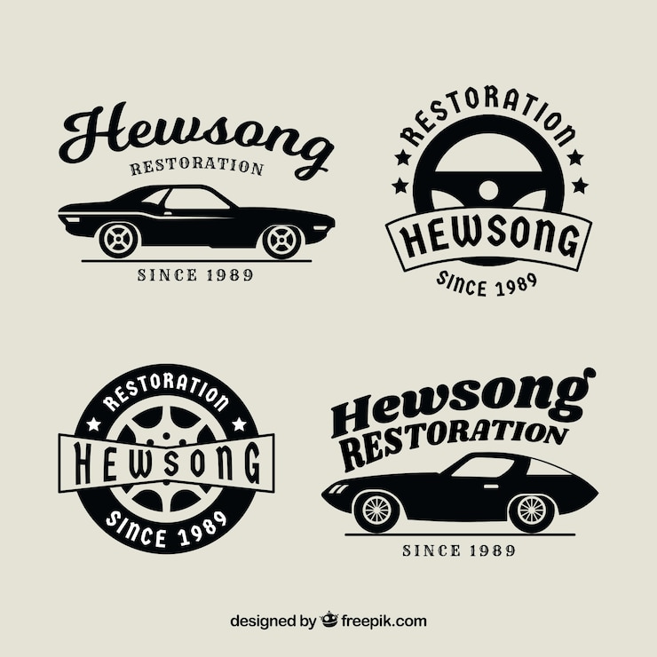 Gratis Vector vintage auto logo-collectie