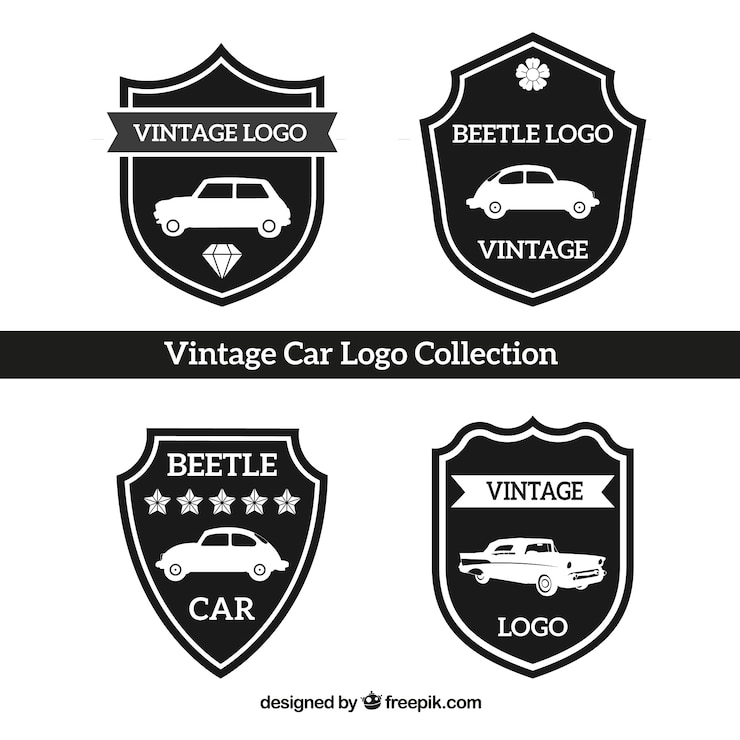Gratis Vector vintage auto logo-collectie