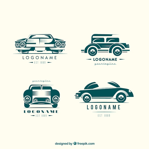 Gratis vector vintage auto logo-collectie