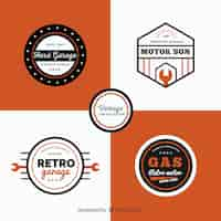 Gratis vector vintage auto logo-collectie