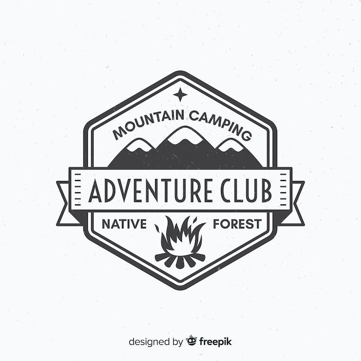 Gratis Vector vintage avontuur logo achtergrond