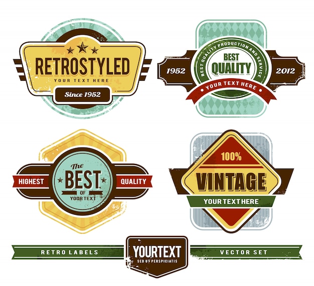 Gratis vector vintage badge collectie