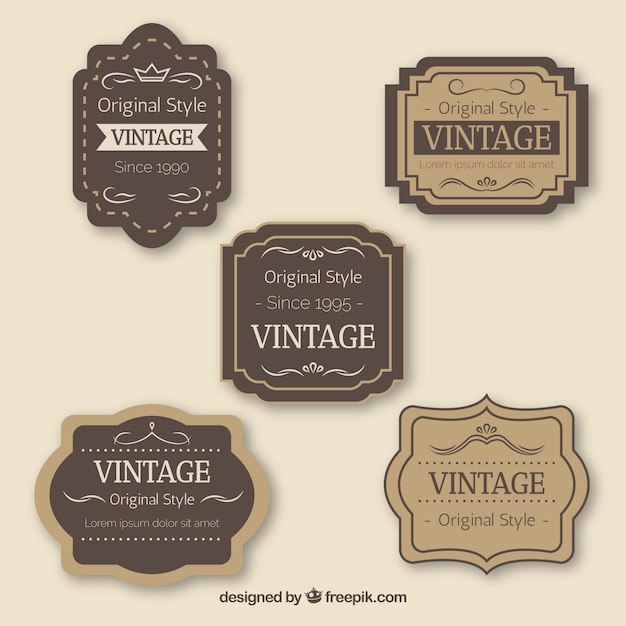 Gratis vector vintage badge collectie