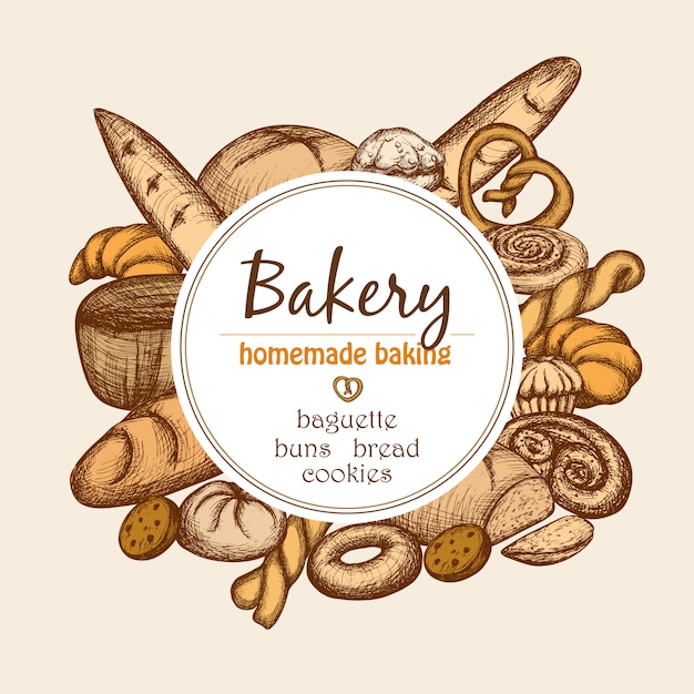 Gratis vector vintage bakkerijframe