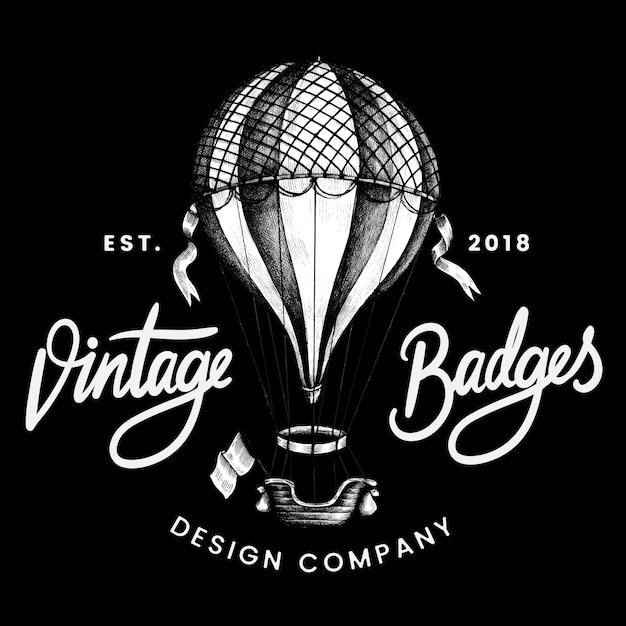 Vintage ballon logo ontwerp vector