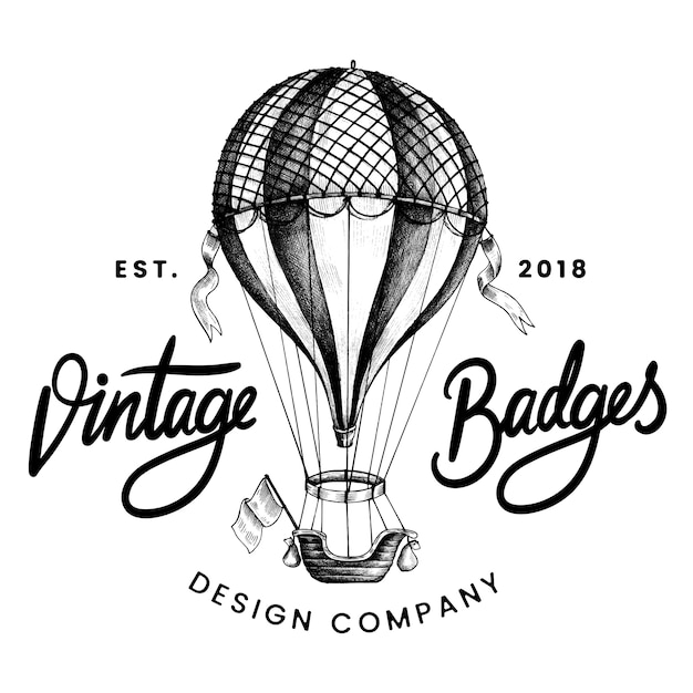 Gratis vector vintage ballon logo ontwerp vector