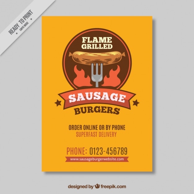 Gratis vector vintage barbecue brochure