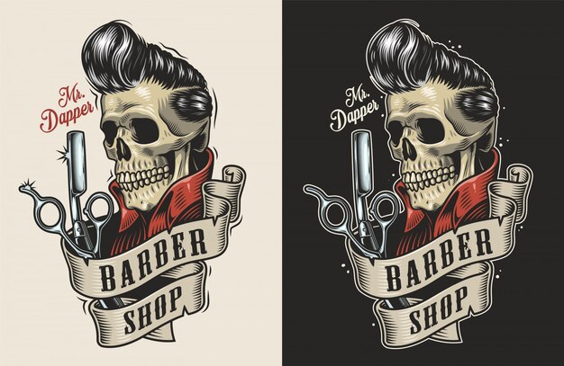 Vintage barbershop label