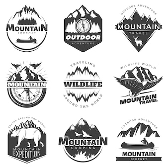 Vintage bergen badge set
