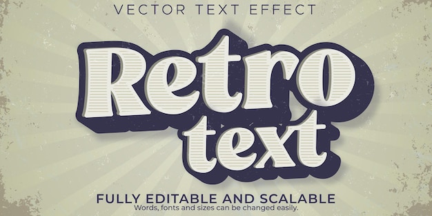 Vintage bewerkbare teksteffect retro en klassieke tekststijl