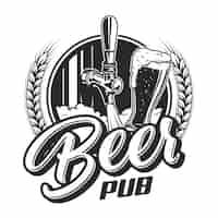 Gratis vector vintage bier pub embleem