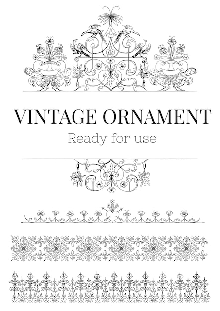 Vintage bloeien ornament illustratie