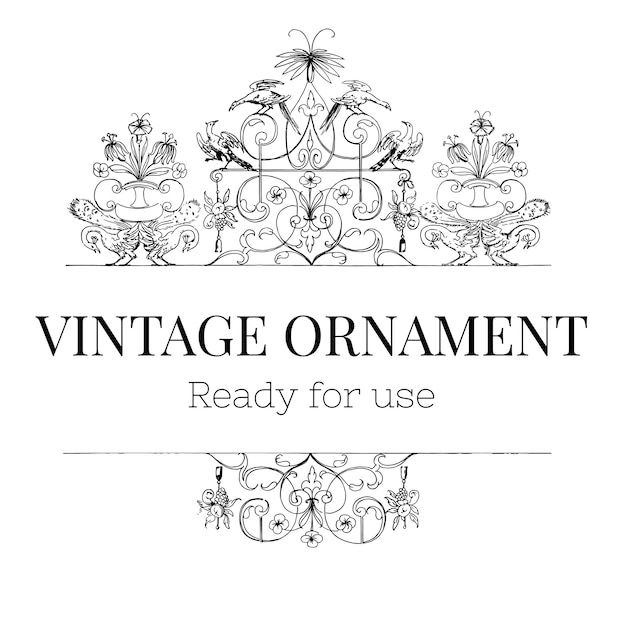 Vintage bloeien ornament illustratie