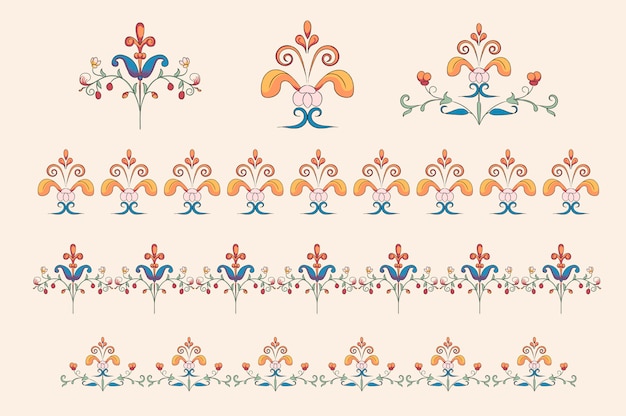 Gratis vector vintage bloeien ornament illustratie