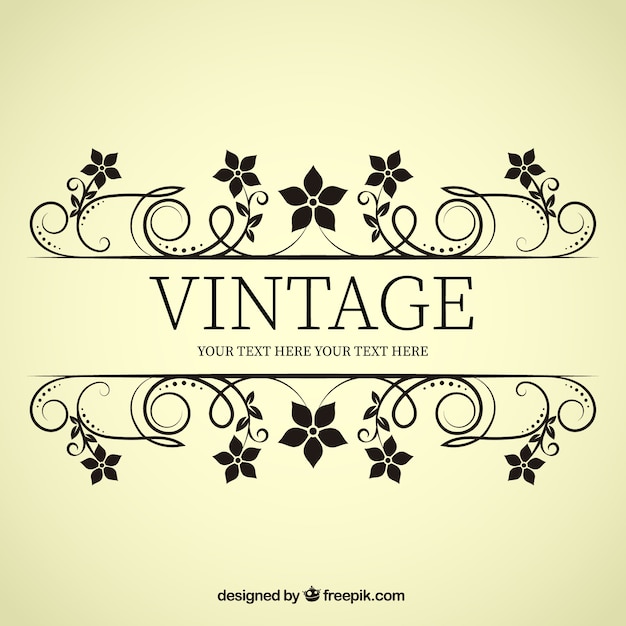 Gratis vector vintage bloem banner