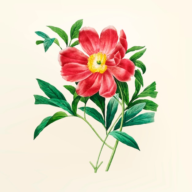 Gratis vector vintage bloem illustratie