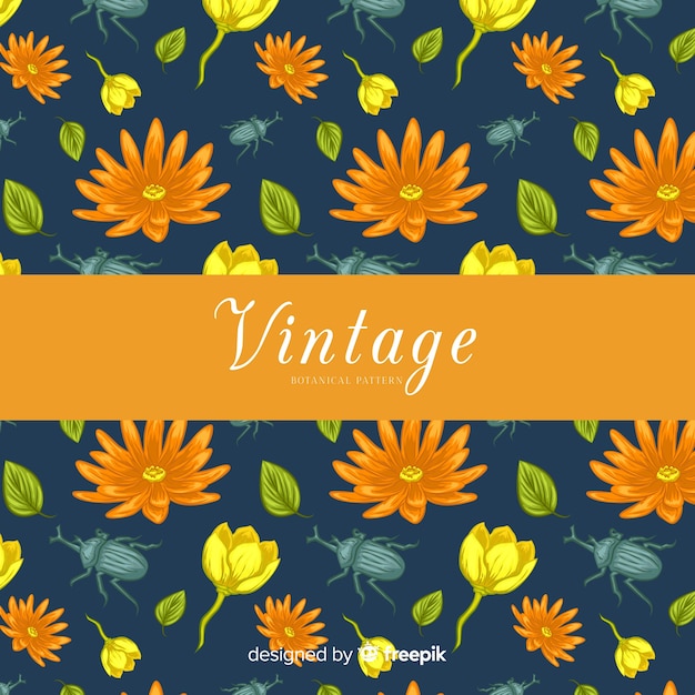 Gratis vector vintage botanisch patroon