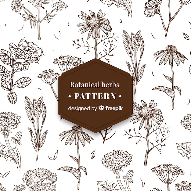 Gratis vector vintage botanisch patroon