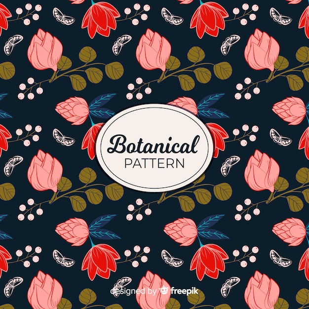 Gratis vector vintage botanisch patroon