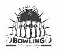 Gratis vector vintage bowling club sjabloon
