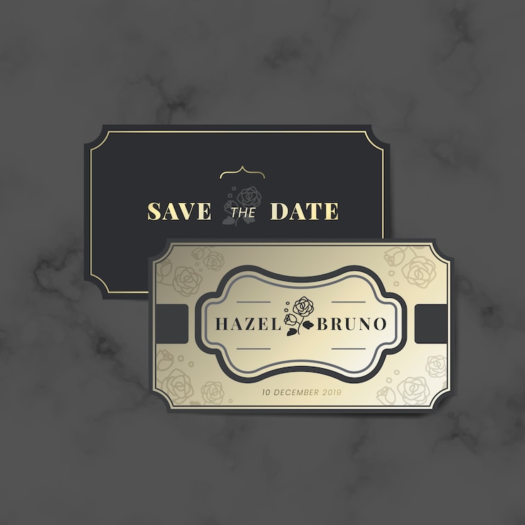 Gratis Vector vintage bruiloft uitnodiging label vector set