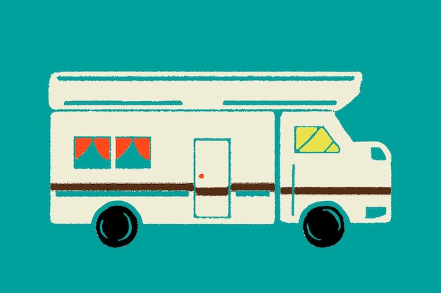 Gratis vector vintage caravan voertuig afbeelding voor transport