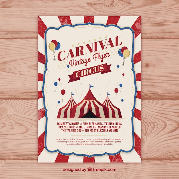 Vintage carnaval partij flyer / poster