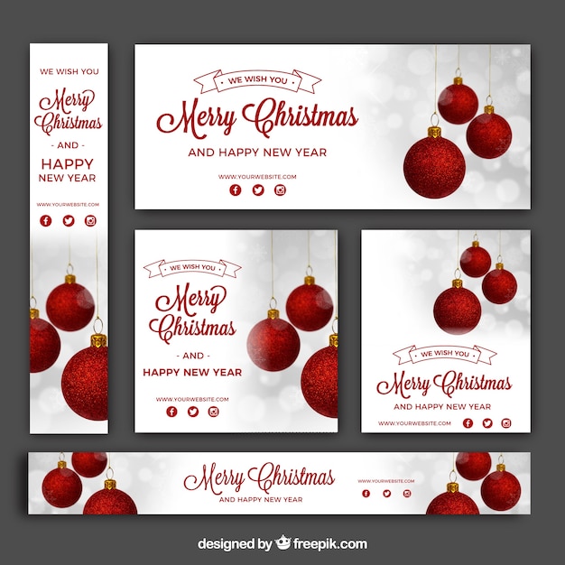 Vintage christmas banners pack