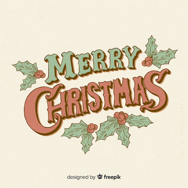 Gratis vector vintage christmas belettering achtergrond