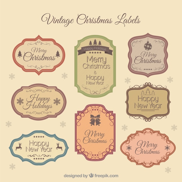 Gratis vector vintage christmas labels