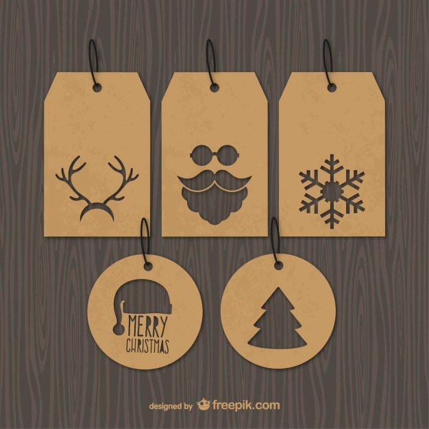 Gratis vector vintage christmas-tags