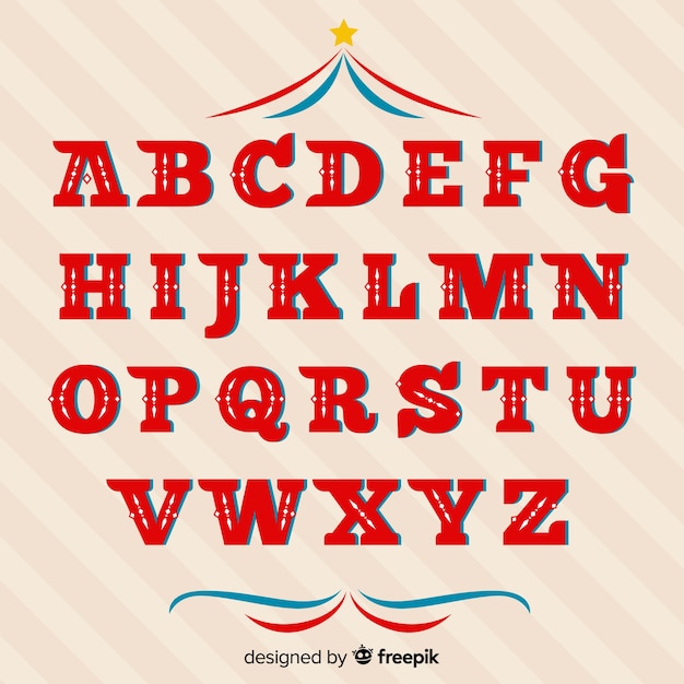 Gratis vector vintage circus alfabet