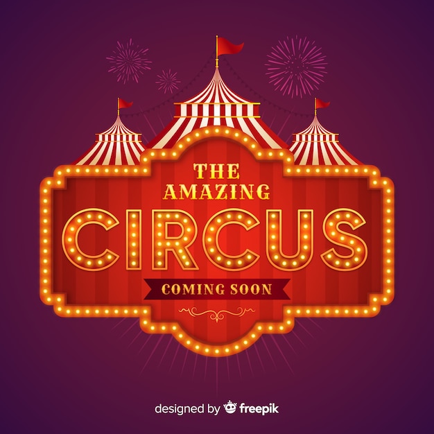 Gratis vector vintage circus licht bord