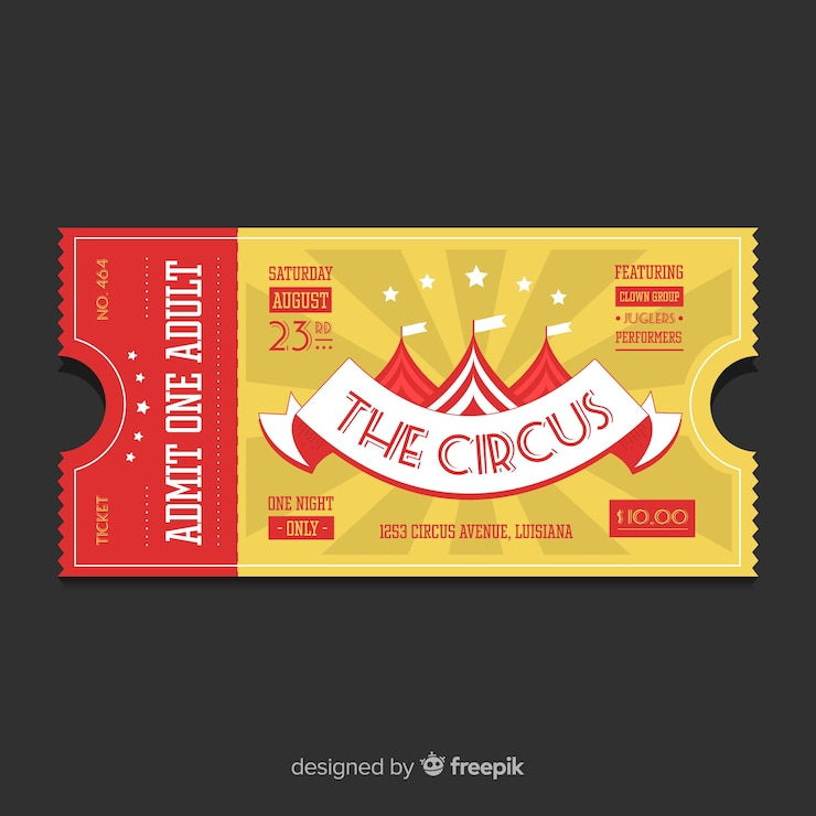 Gratis Vector vintage circus ticket