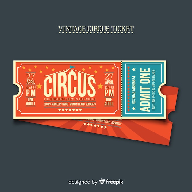 Gratis vector vintage circuskaartje