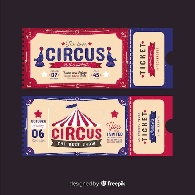 Gratis vector vintage circuskaartje