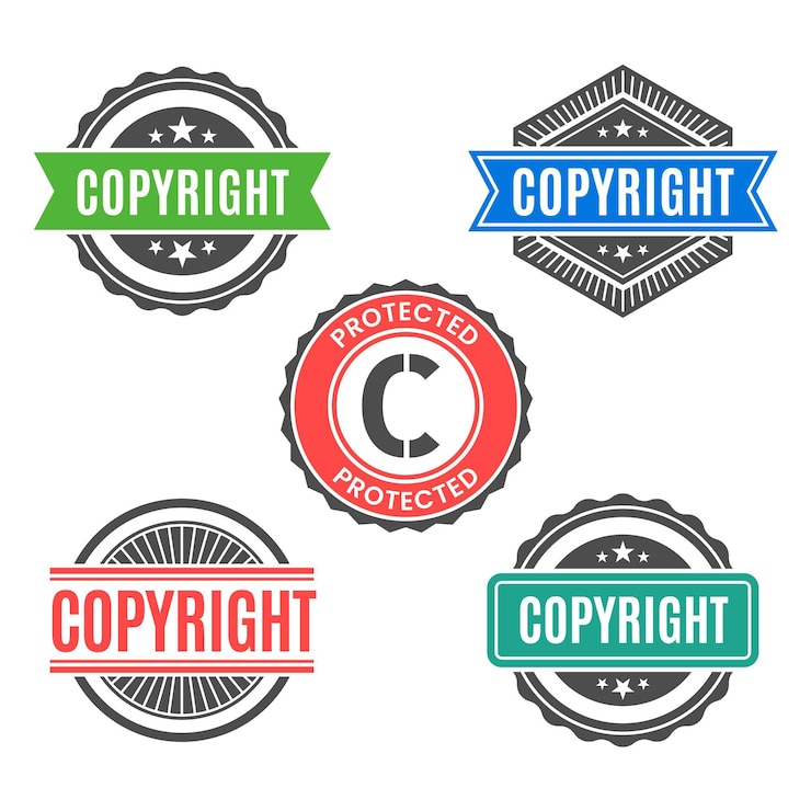 Gratis Vector vintage copyright postzegels collectie