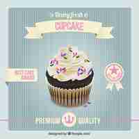 Gratis vector vintage cupcake poster