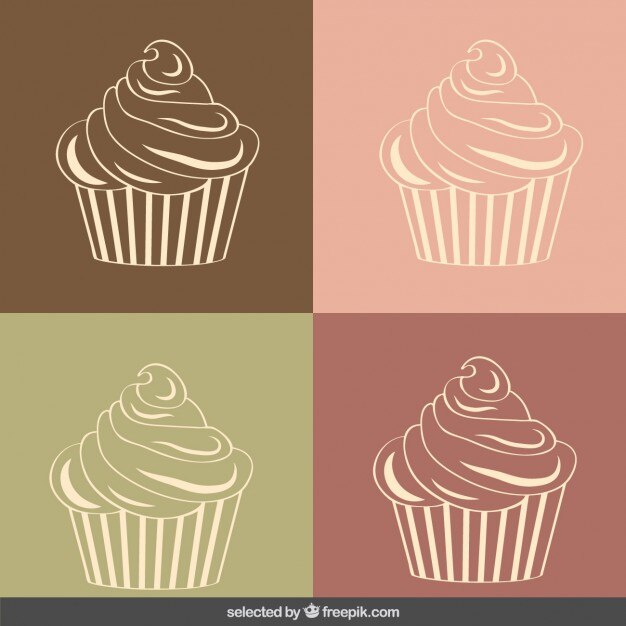 Vintage cupcakes illustratie