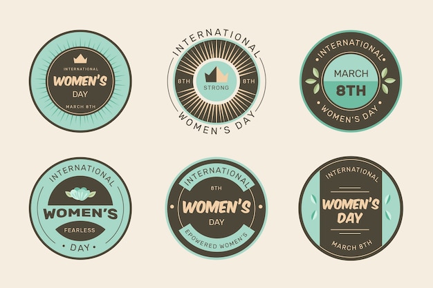 Gratis vector vintage dames dag badge collectie