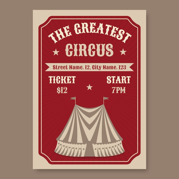 Gratis vector vintage de grootste circusvlieger