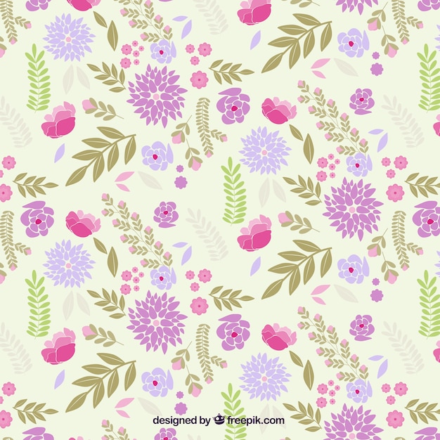 Gratis vector vintage decoratief patroon van bloemen