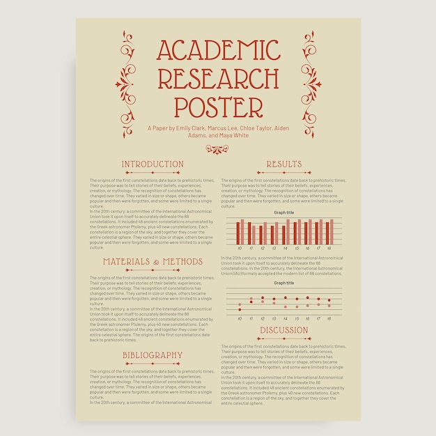 Gratis vector vintage decoratieve academische onderzoeksposter