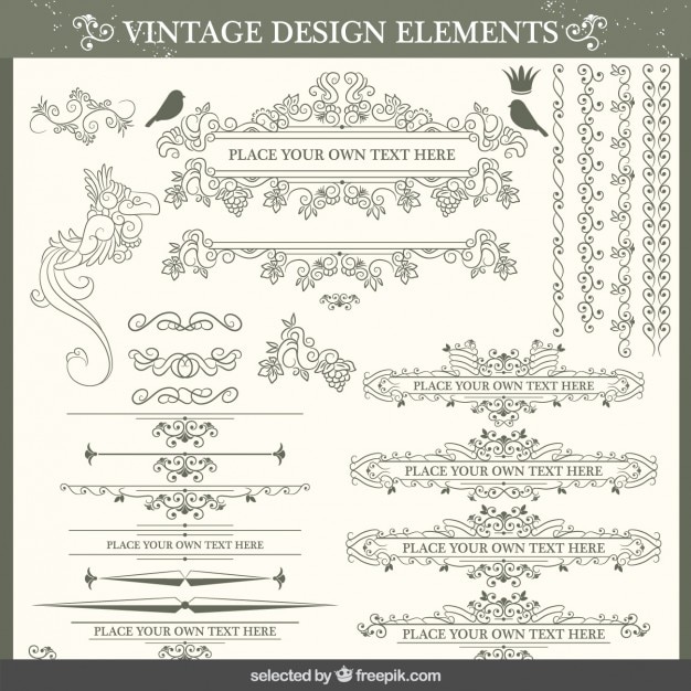 Gratis vector vintage decoratieve collectie