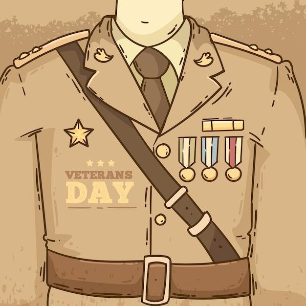 Gratis vector vintage design veteranen dag evenement