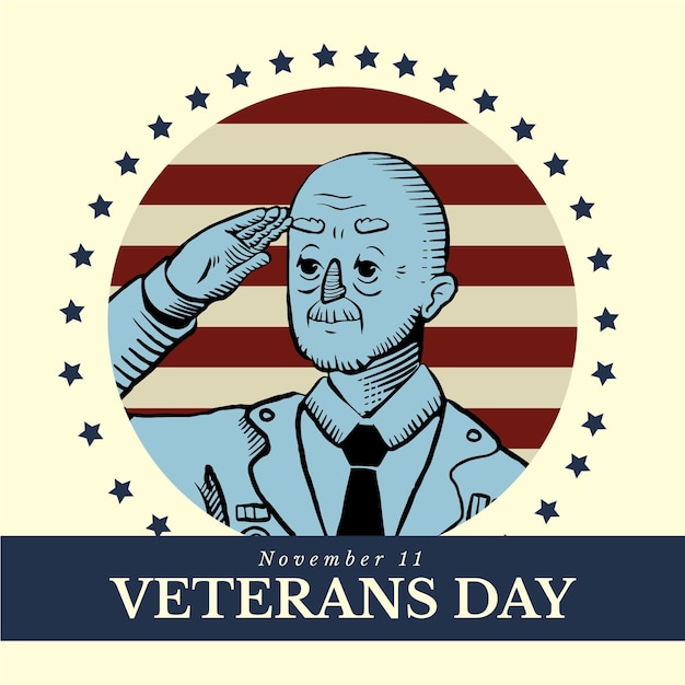 Gratis vector vintage design veteranen dagviering